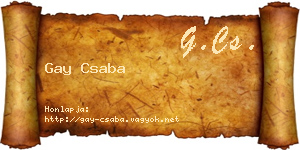 Gay Csaba névjegykártya
